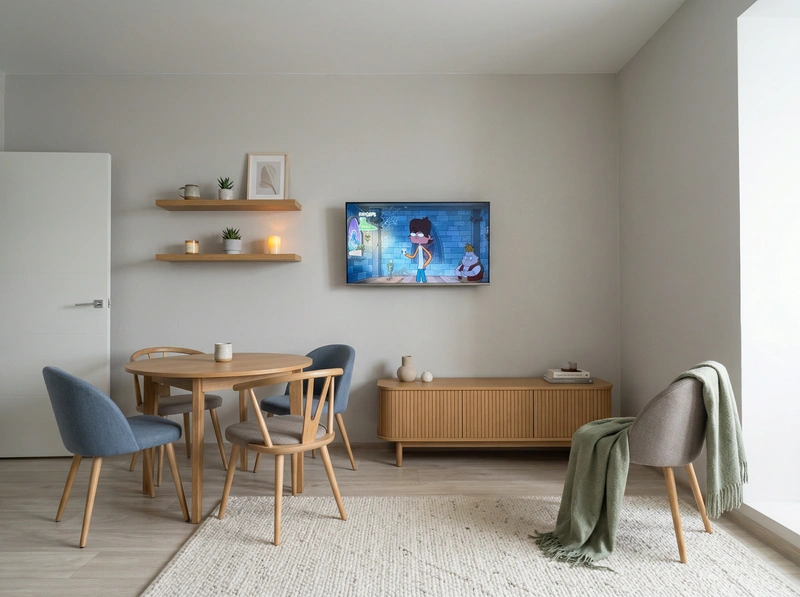 Дизайн интерьера в стиле Хюгге — Гостиная от нейросети RoomGPT