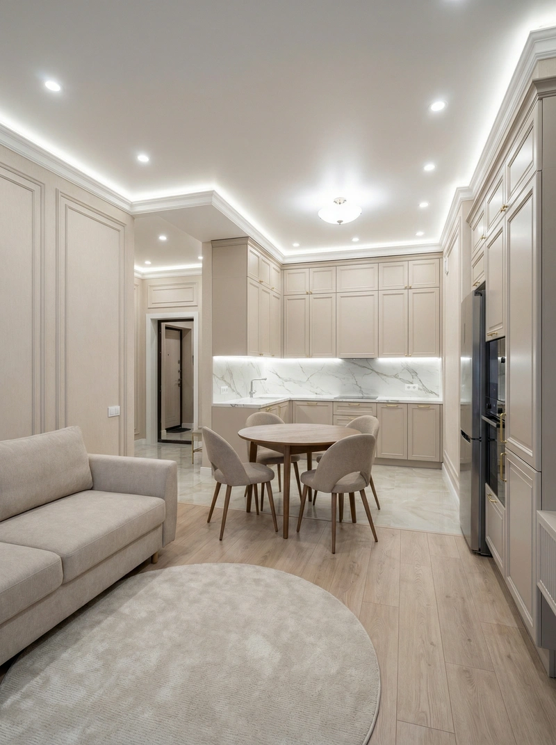 Дизайн интерьера в стиле Классика — Кухня от нейросети RoomGPT