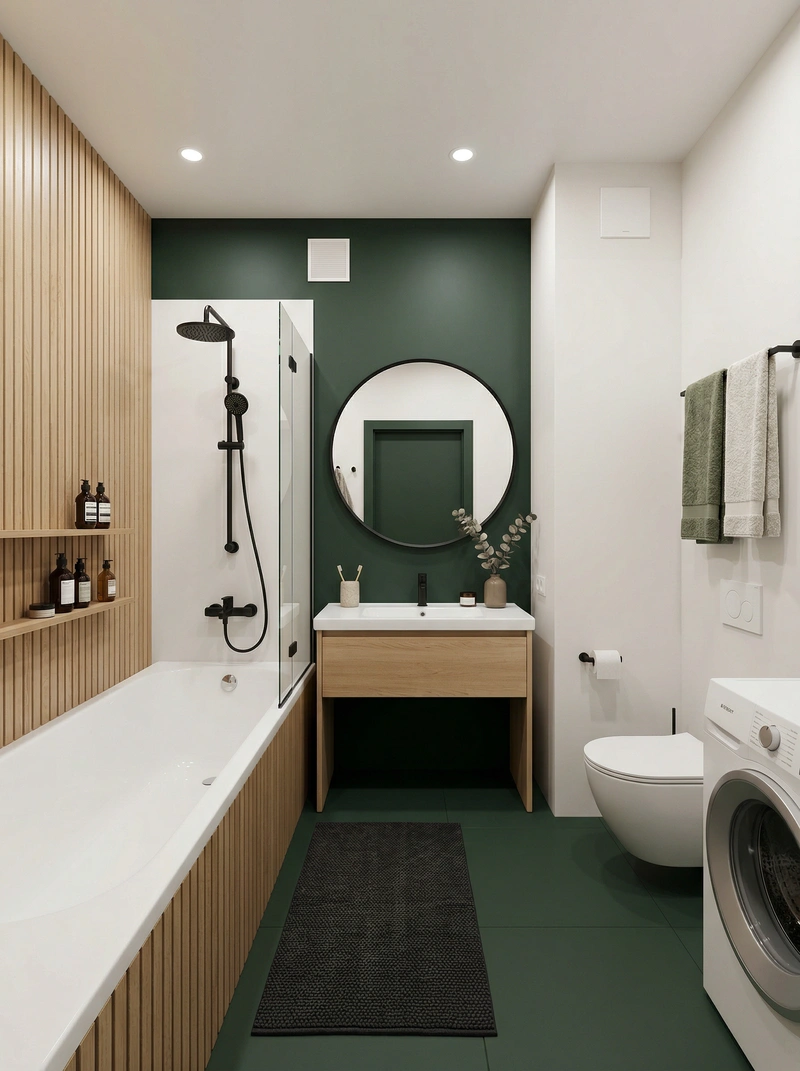 Дизайн интерьера в стиле Хюгге — Ванная от нейросети RoomGPT