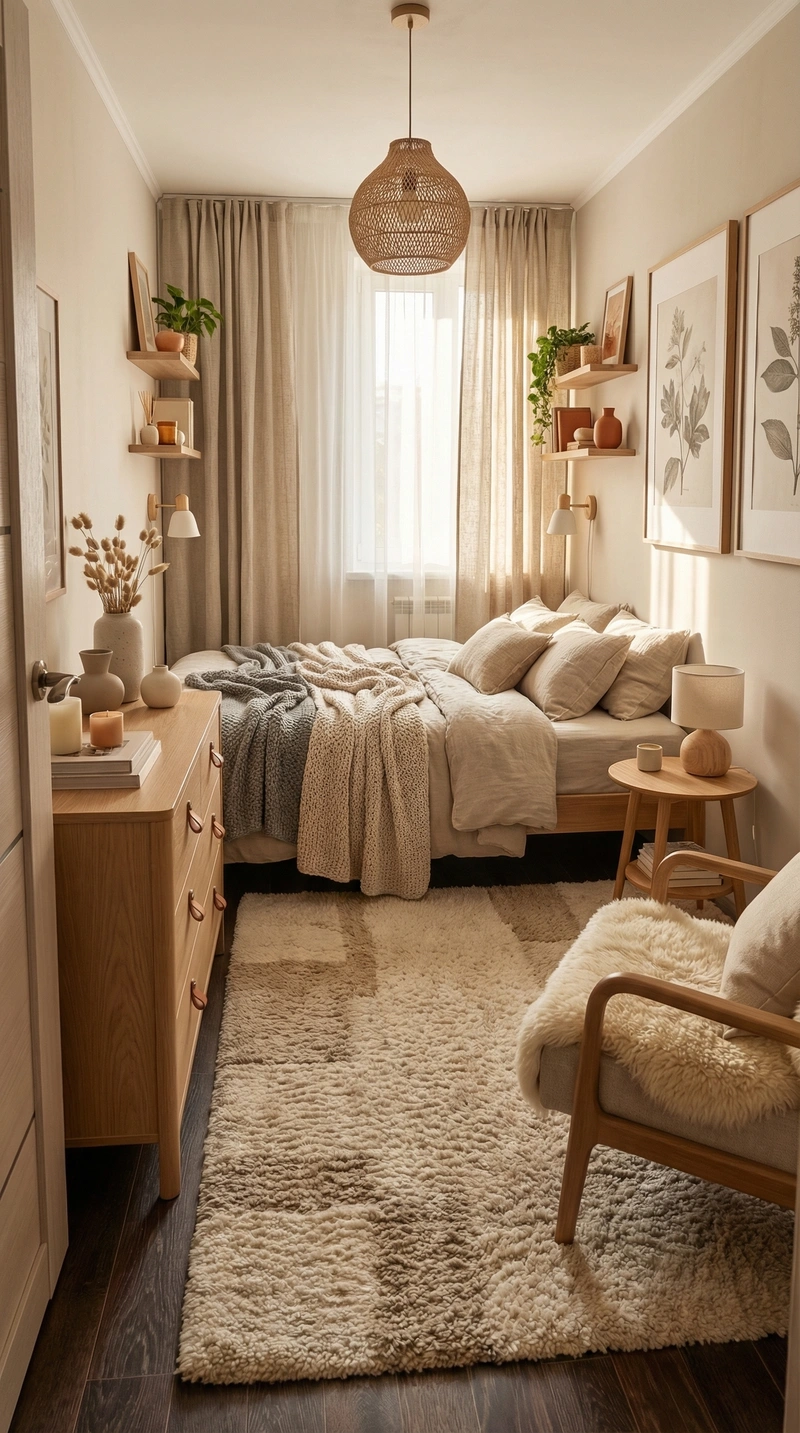 Дизайн интерьера в стиле Хюгге — Спальня от нейросети RoomGPT