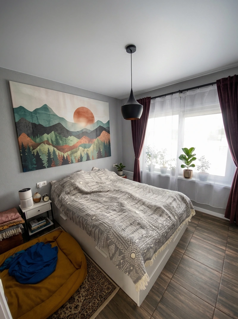 Дизайн гостиной в стиле Эклектика — фото интерьера от нейросети RoomGPT