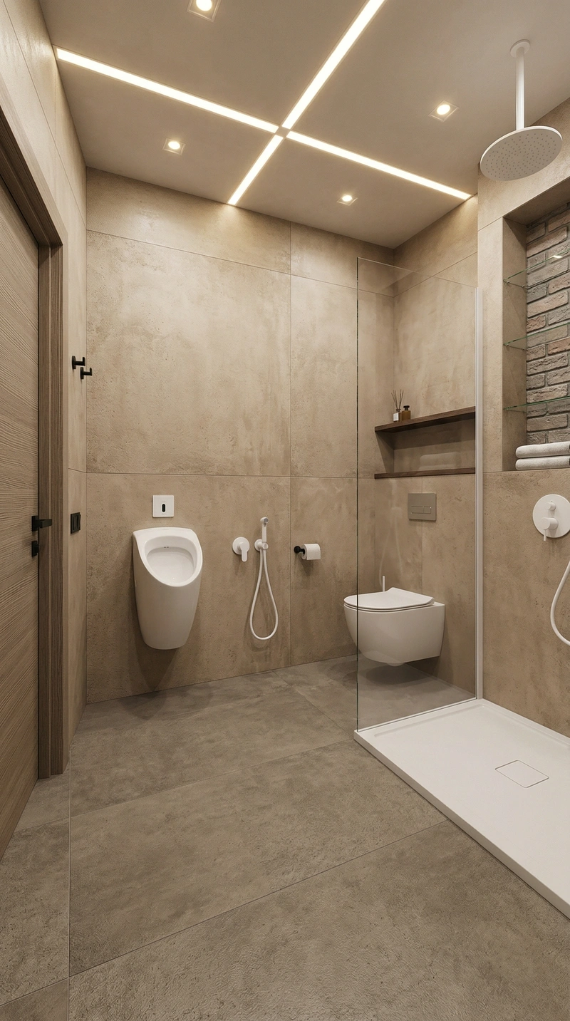 Дизайн ванной в стиле Лофт — фото интерьера от нейросети RoomGPT