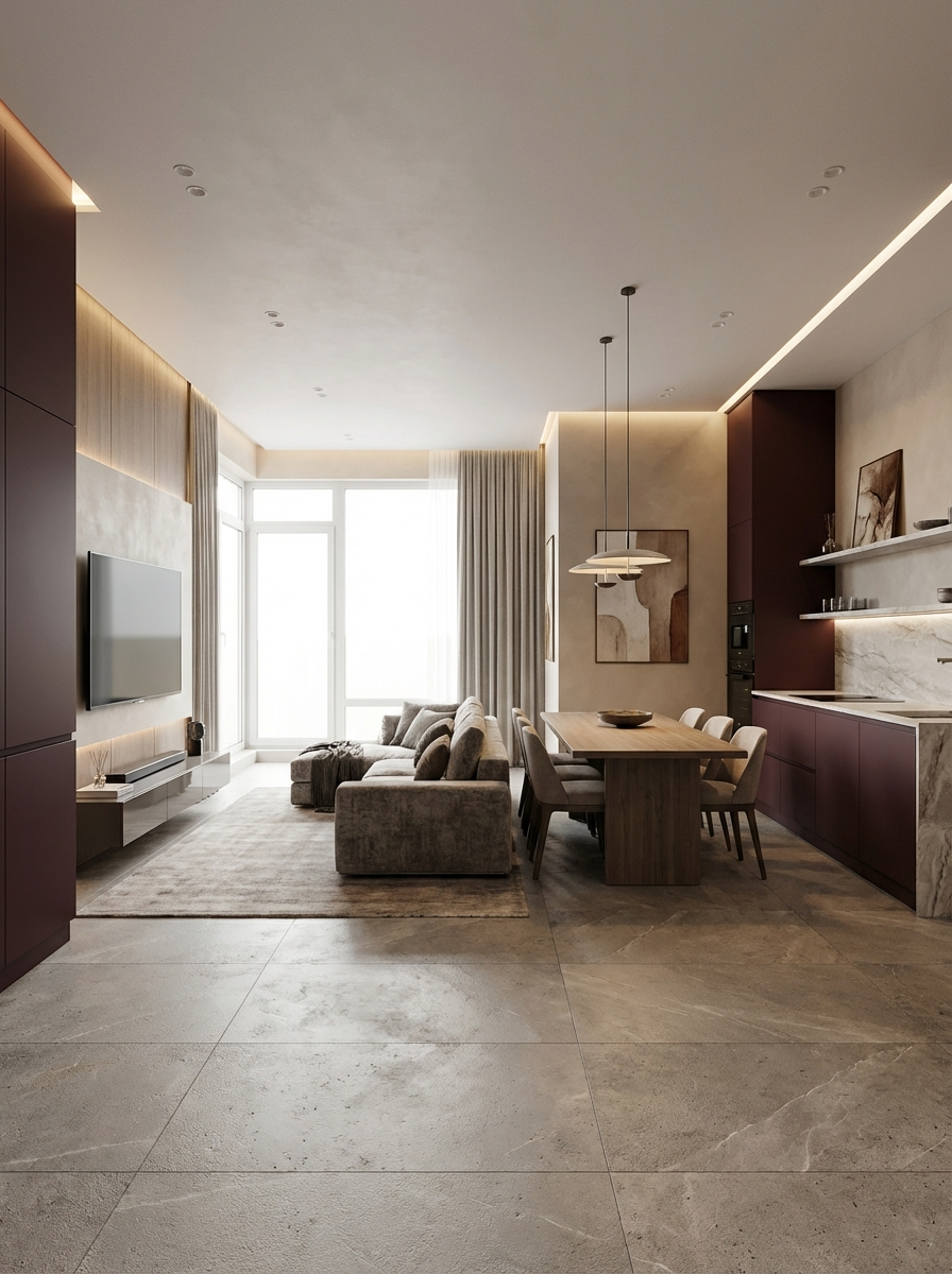 Дизайн гостиной в стиле Контемпорари — фото интерьера от нейросети RoomGPT