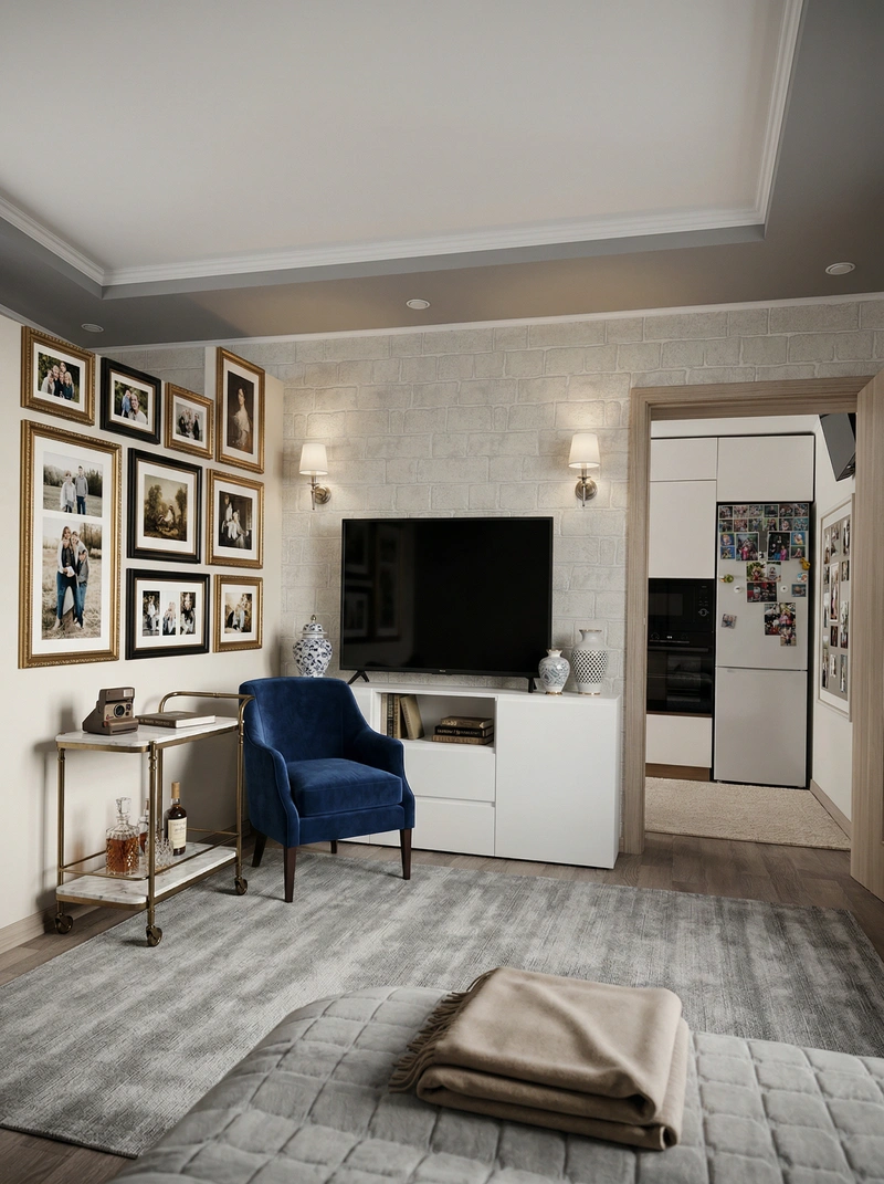 Дизайн интерьера в стиле Классика — Гостиная от нейросети RoomGPT