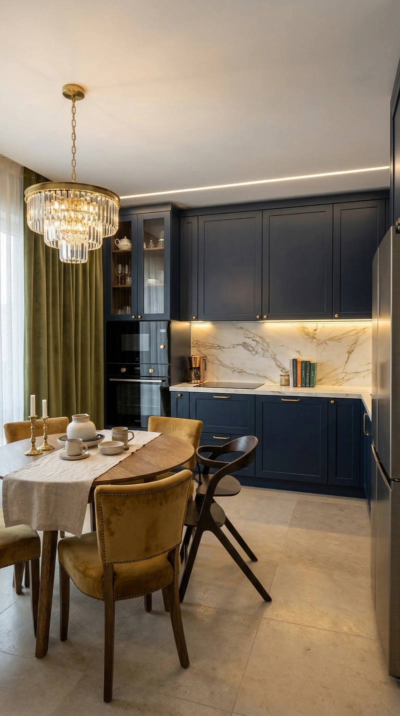 Дизайн интерьера в стиле Классика — Кухня от нейросети RoomGPT