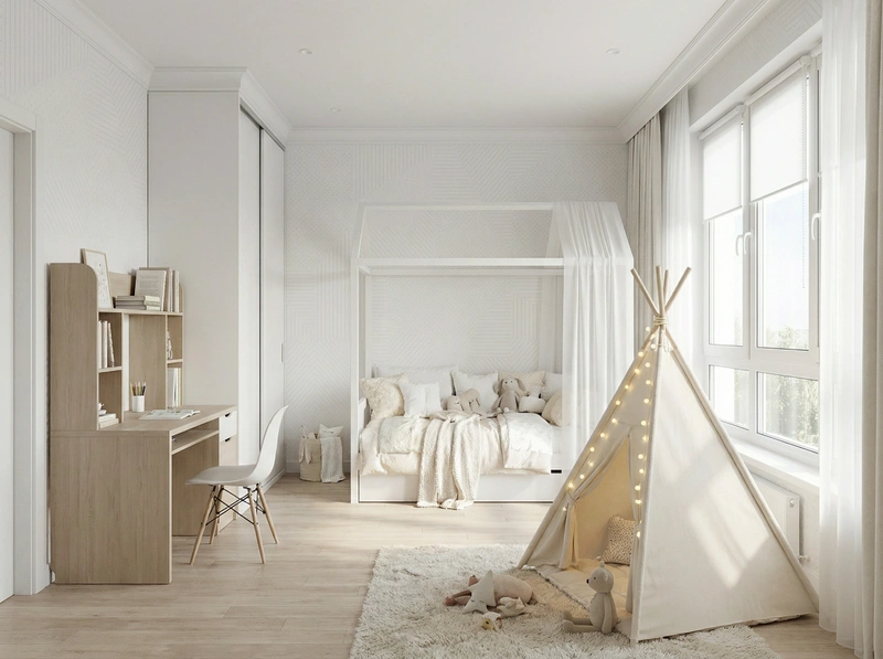 Дизайн интерьера в стиле Хюгге — Детская от нейросети RoomGPT