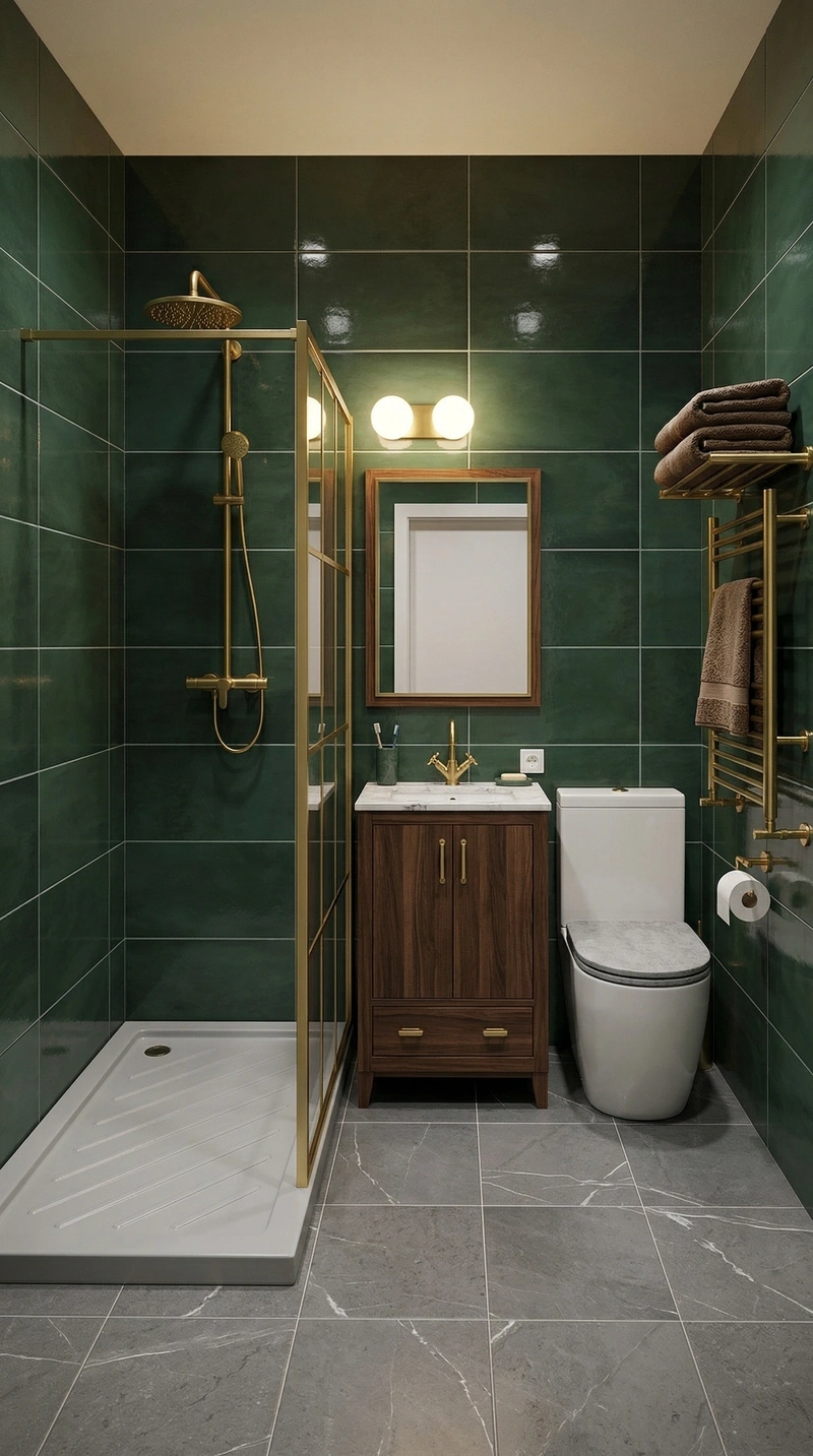 Дизайн ванной в стиле Британский — фото интерьера от нейросети RoomGPT