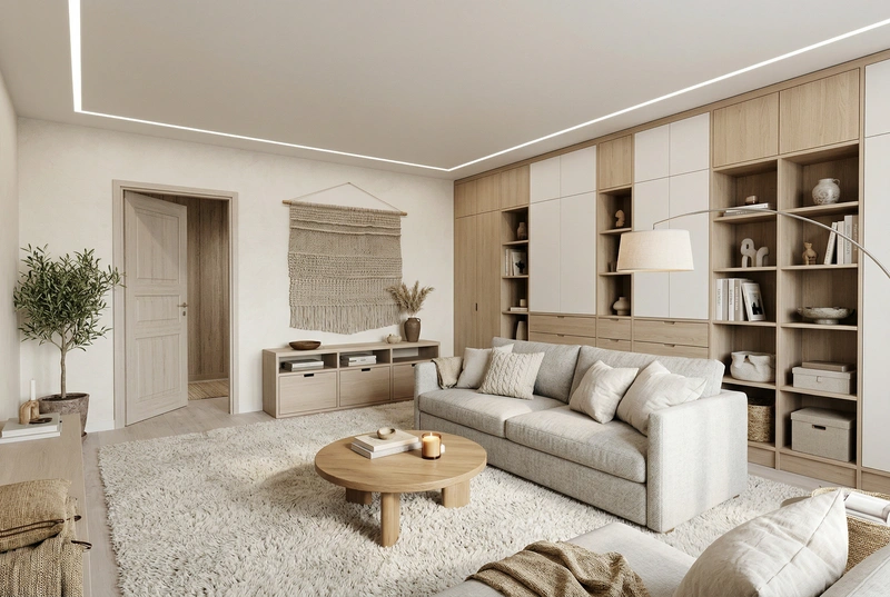 Дизайн интерьера в стиле Хюгге — Гостиная от нейросети RoomGPT