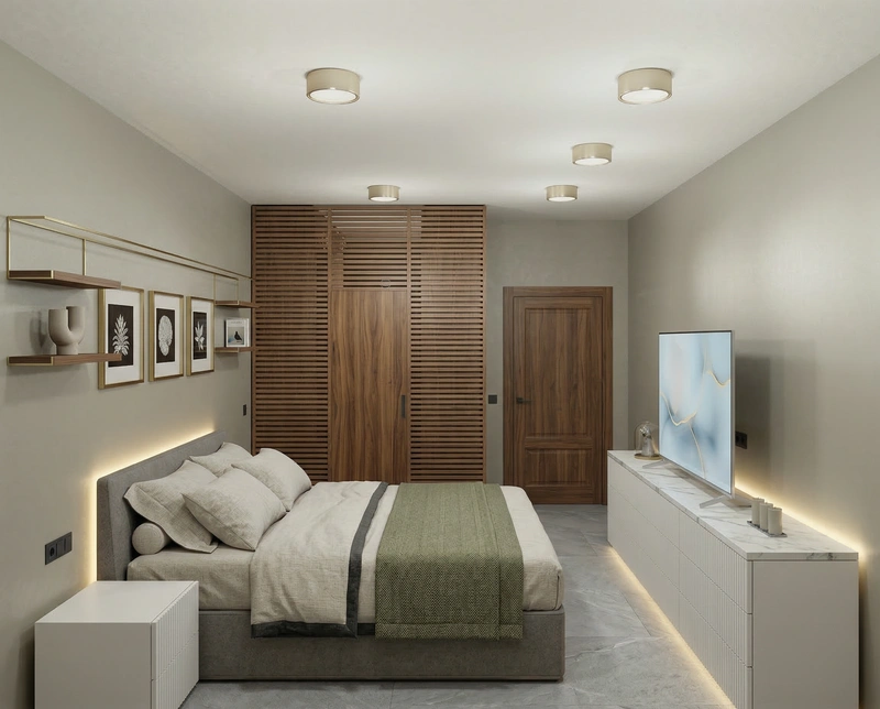 Дизайн интерьера в стиле Минимализм — Спальня от нейросети RoomGPT