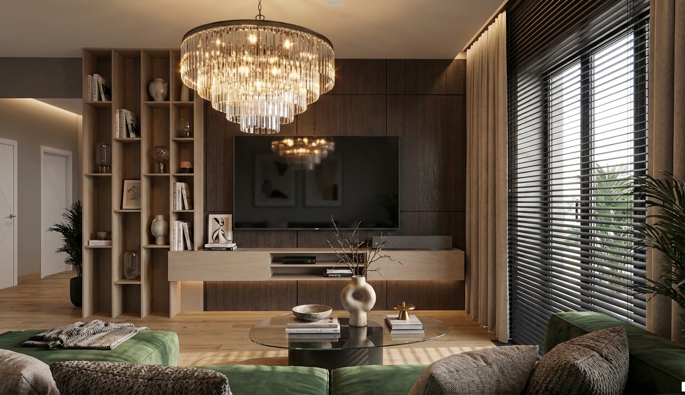 Дизайн гостиной в стиле Контемпорари — фото интерьера от нейросети RoomGPT