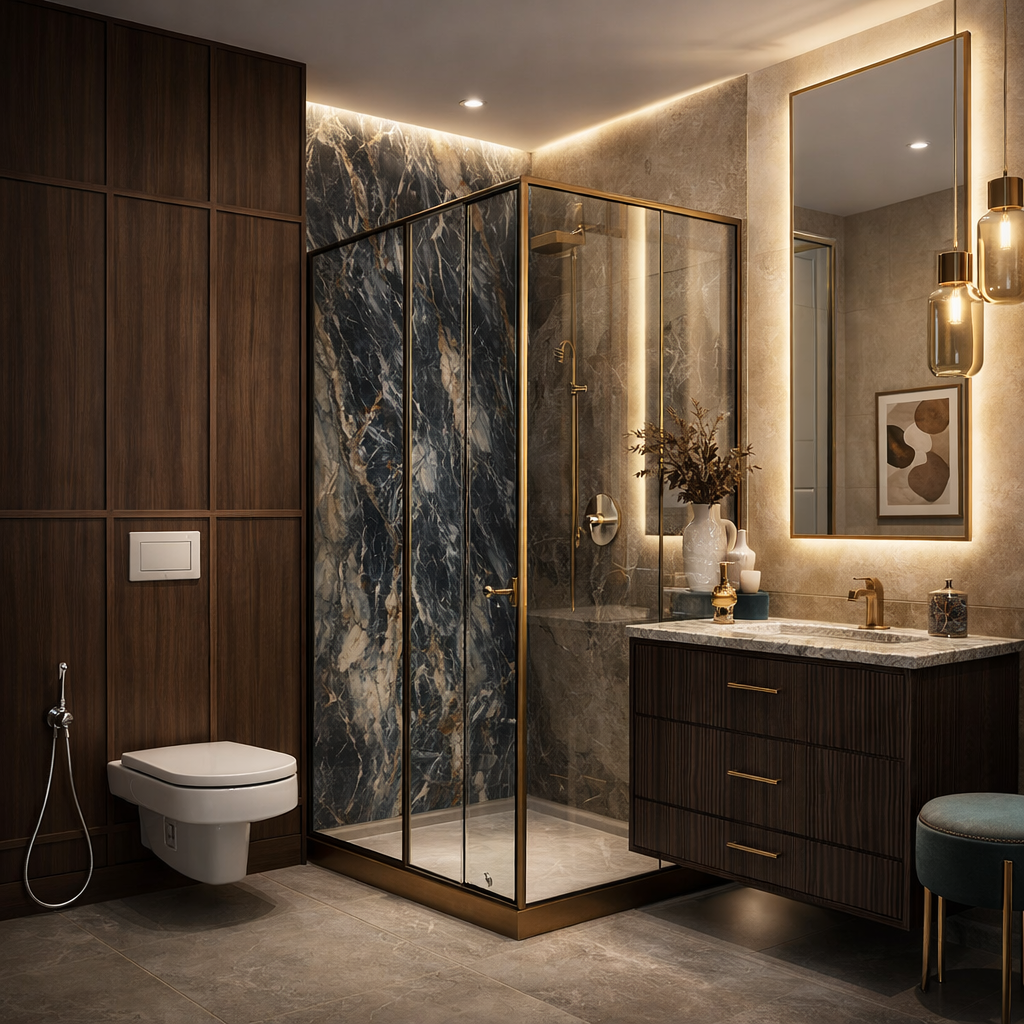 Дизайн ванной в стиле Эклектика — фото интерьера от нейросети RoomGPT