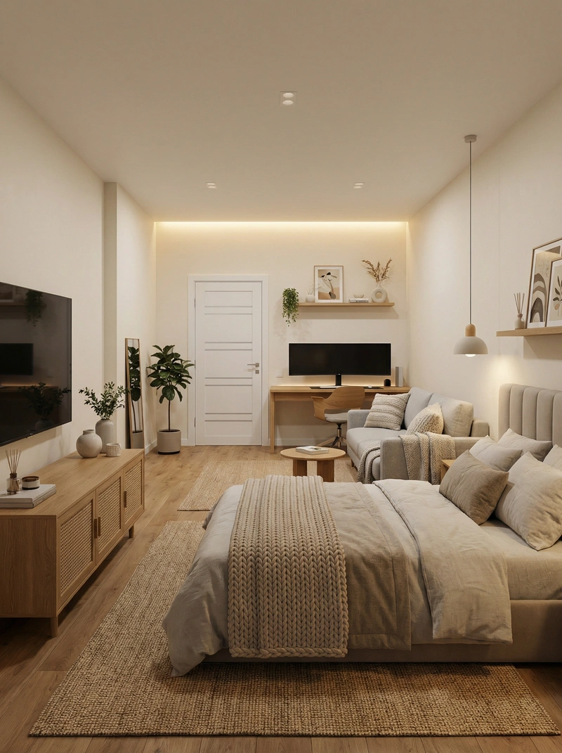 Дизайн интерьера в стиле Сканди — Гостиная от нейросети RoomGPT