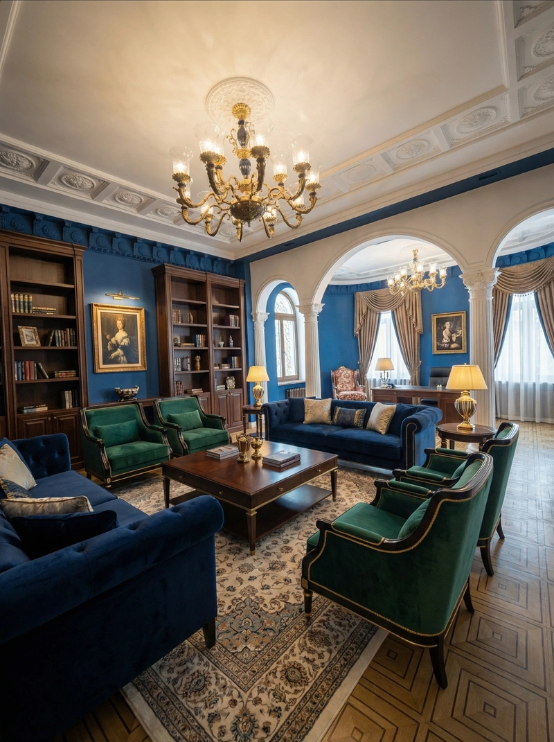 Дизайн интерьера в стиле Классика — Кабинет от нейросети RoomGPT