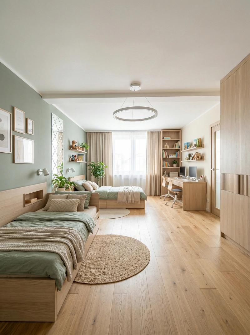 Дизайн детской в стиле Сканди — фото интерьера от нейросети RoomGPT