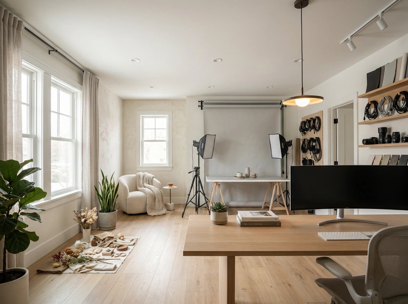 Дизайн интерьера в стиле Хюгге — Кабинет от нейросети RoomGPT