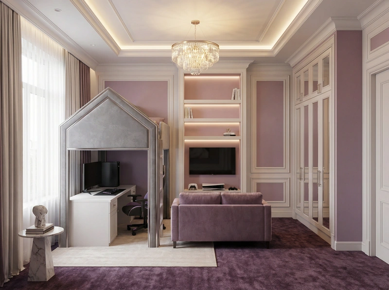 Дизайн детской в стиле Классика — фото интерьера от нейросети RoomGPT