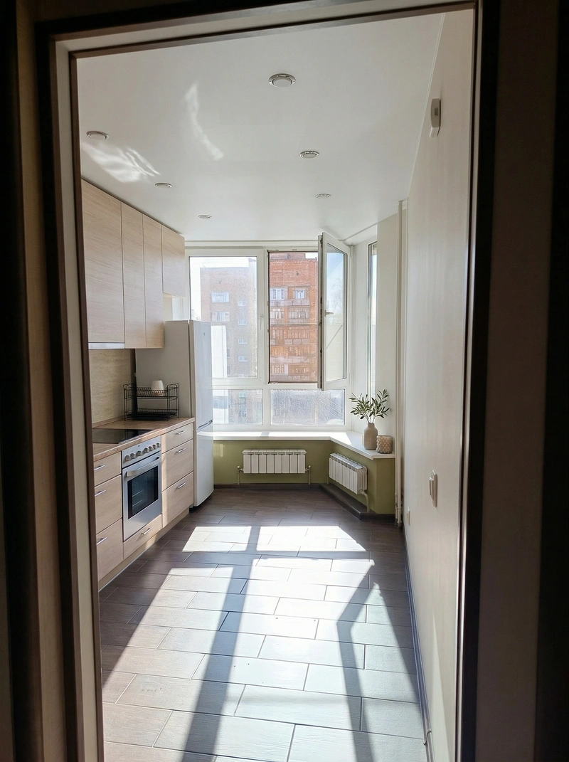 Дизайн кухни в стиле Сканди — фото интерьера от нейросети RoomGPT