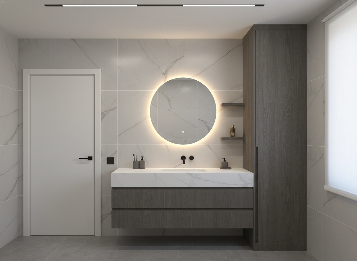 Дизайн ванной в стиле Минимализм — фото интерьера от нейросети RoomGPT