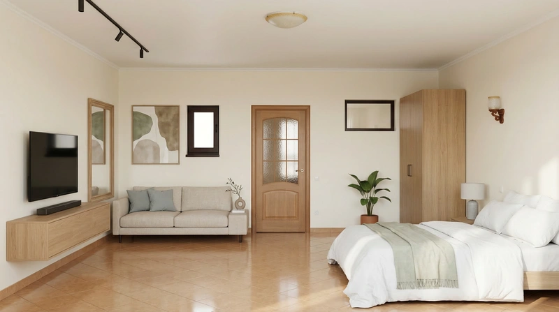 Дизайн интерьера в стиле Минимализм — Гостиная от нейросети RoomGPT