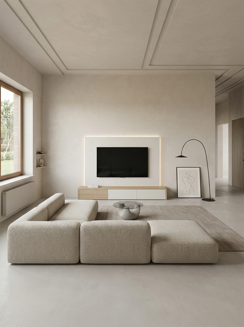 Дизайн гостиной в стиле Минимализм — фото интерьера от нейросети RoomGPT