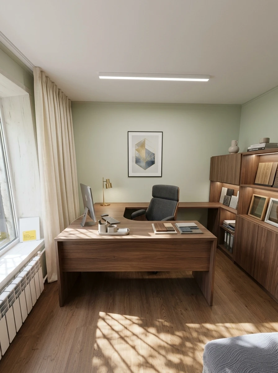 Дизайн кабинета в стиле Минимализм — фото интерьера от нейросети RoomGPT