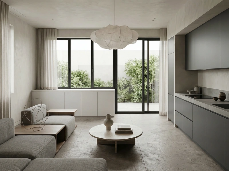 Дизайн интерьера в стиле Минимализм — Гостиная от нейросети RoomGPT