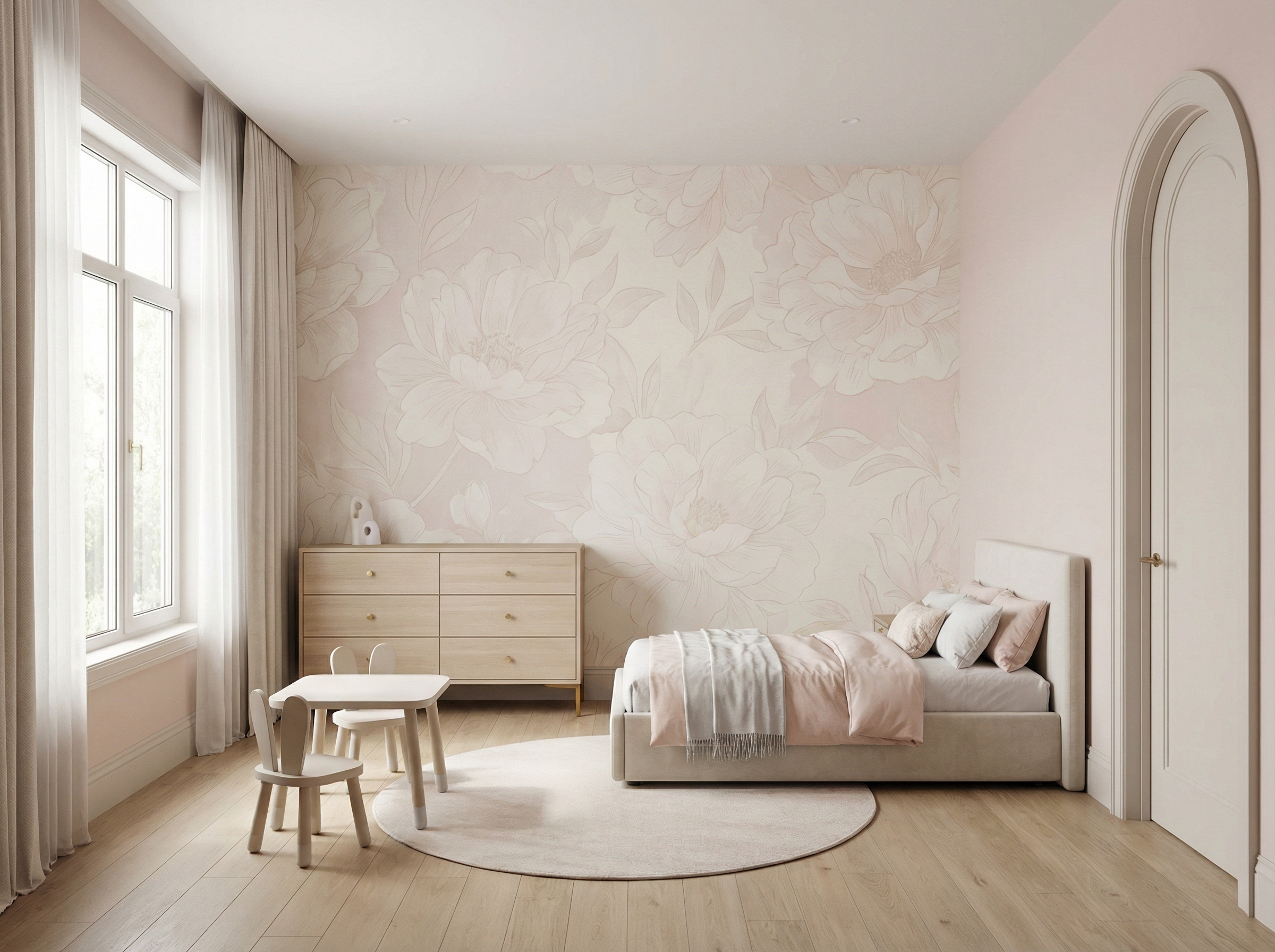 Дизайн детской в стиле Минимализм — фото интерьера от нейросети RoomGPT