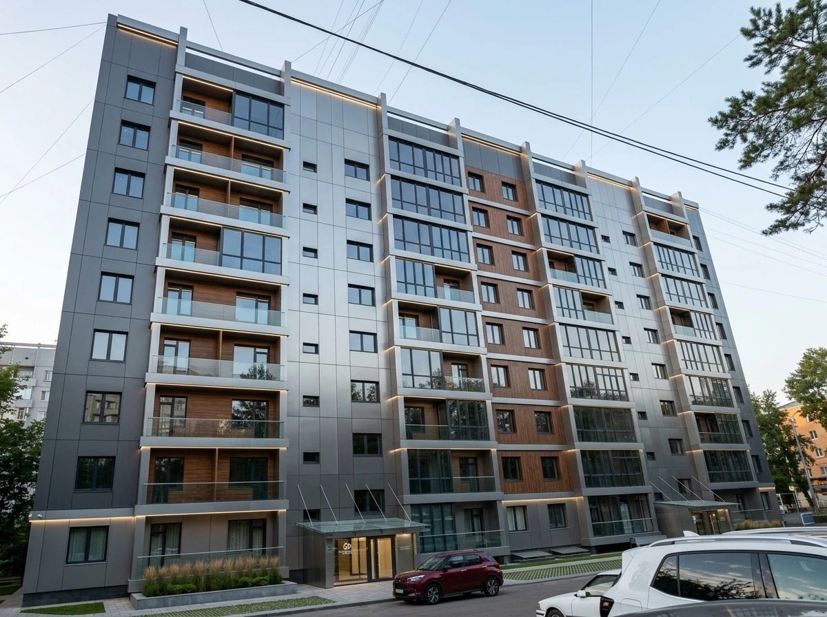 Дизайн фасада в стиле Хай-тек — Фасад от нейросети RoomGPT