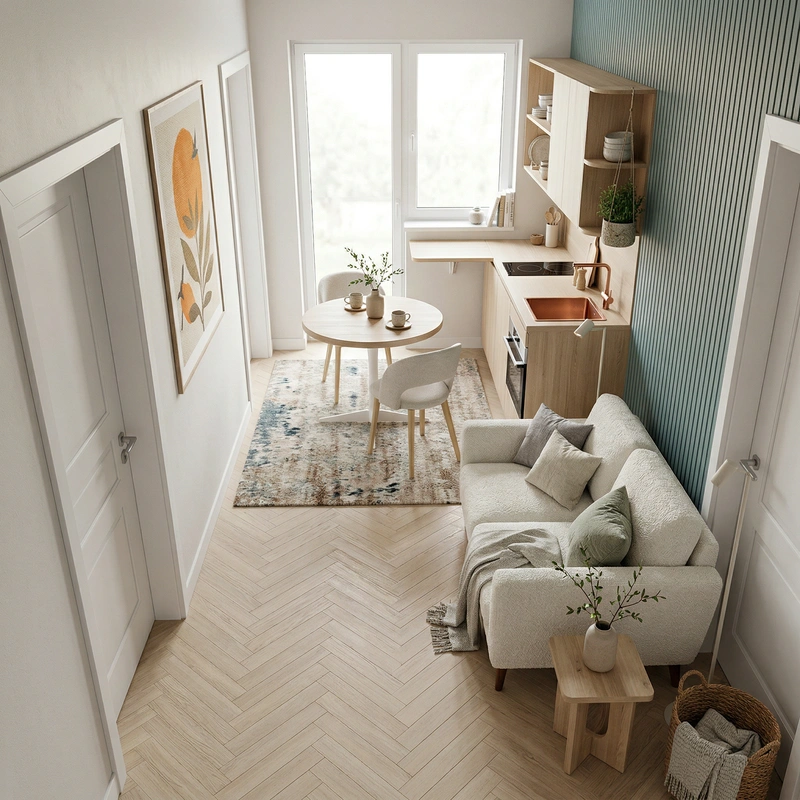 Дизайн интерьера в стиле Хюгге — Гостиная от нейросети RoomGPT