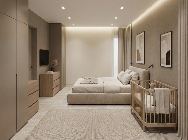 Дизайн интерьера в стиле Минимализм — Спальня от нейросети RoomGPT