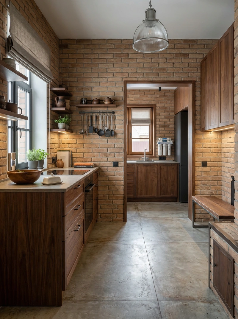 Дизайн кухни в стиле Лофт — фото интерьера от нейросети RoomGPT