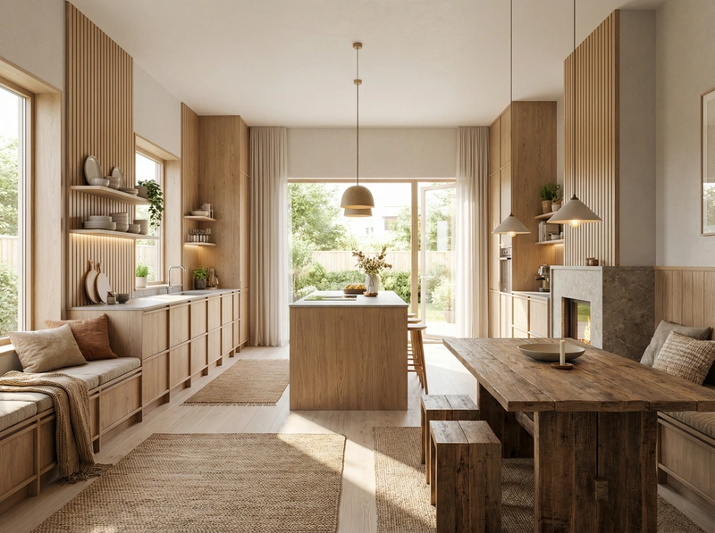 Дизайн интерьера в стиле Хюгге — Кухня от нейросети RoomGPT