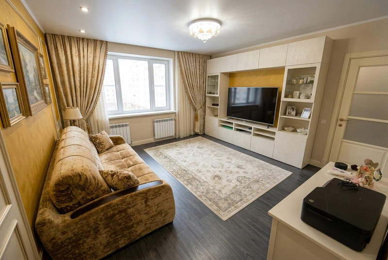 Дизайн гостиной в стиле Классика — фото интерьера от нейросети RoomGPT