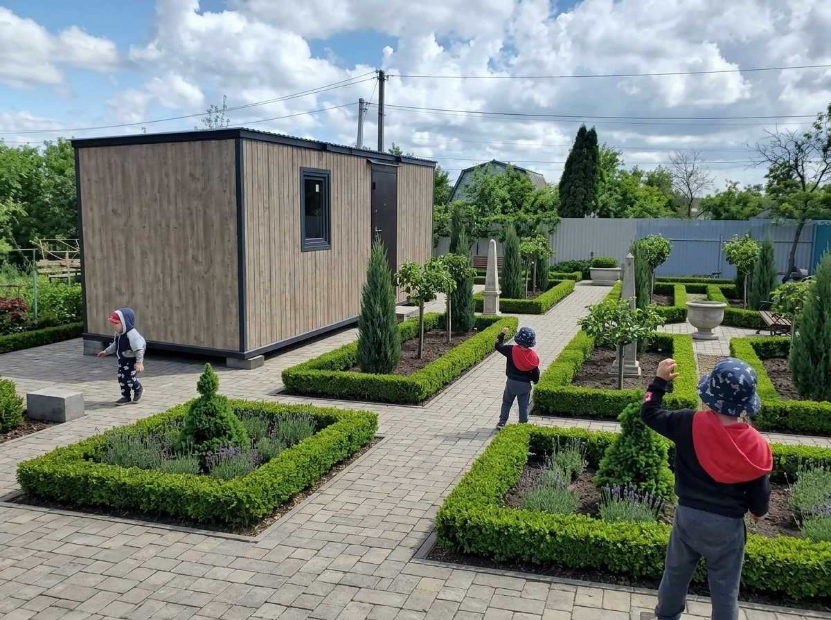 Дизайн участка в стиле Классика — фото участка от нейросети RoomGPT