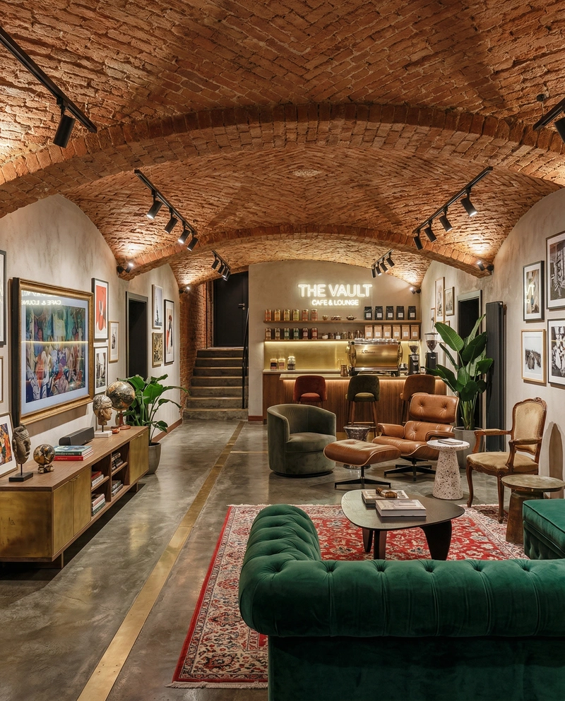 Дизайн гостиной в стиле Эклектика — фото интерьера от нейросети RoomGPT