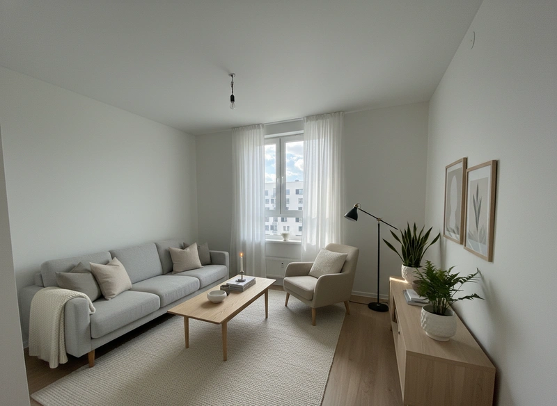 Дизайн интерьера в стиле Хюгге — Гостиная от нейросети RoomGPT