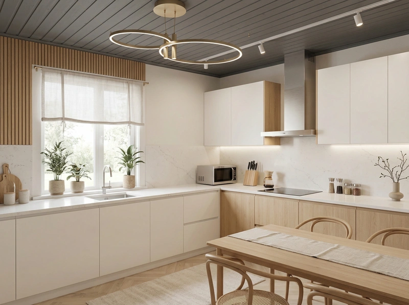 Дизайн кухни в стиле Хюгге — фото интерьера от нейросети RoomGPT