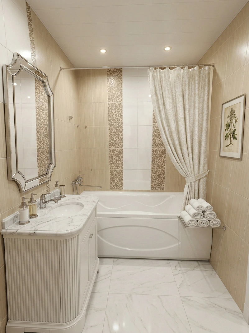 Дизайн ванной в стиле Классика — фото интерьера от нейросети RoomGPT