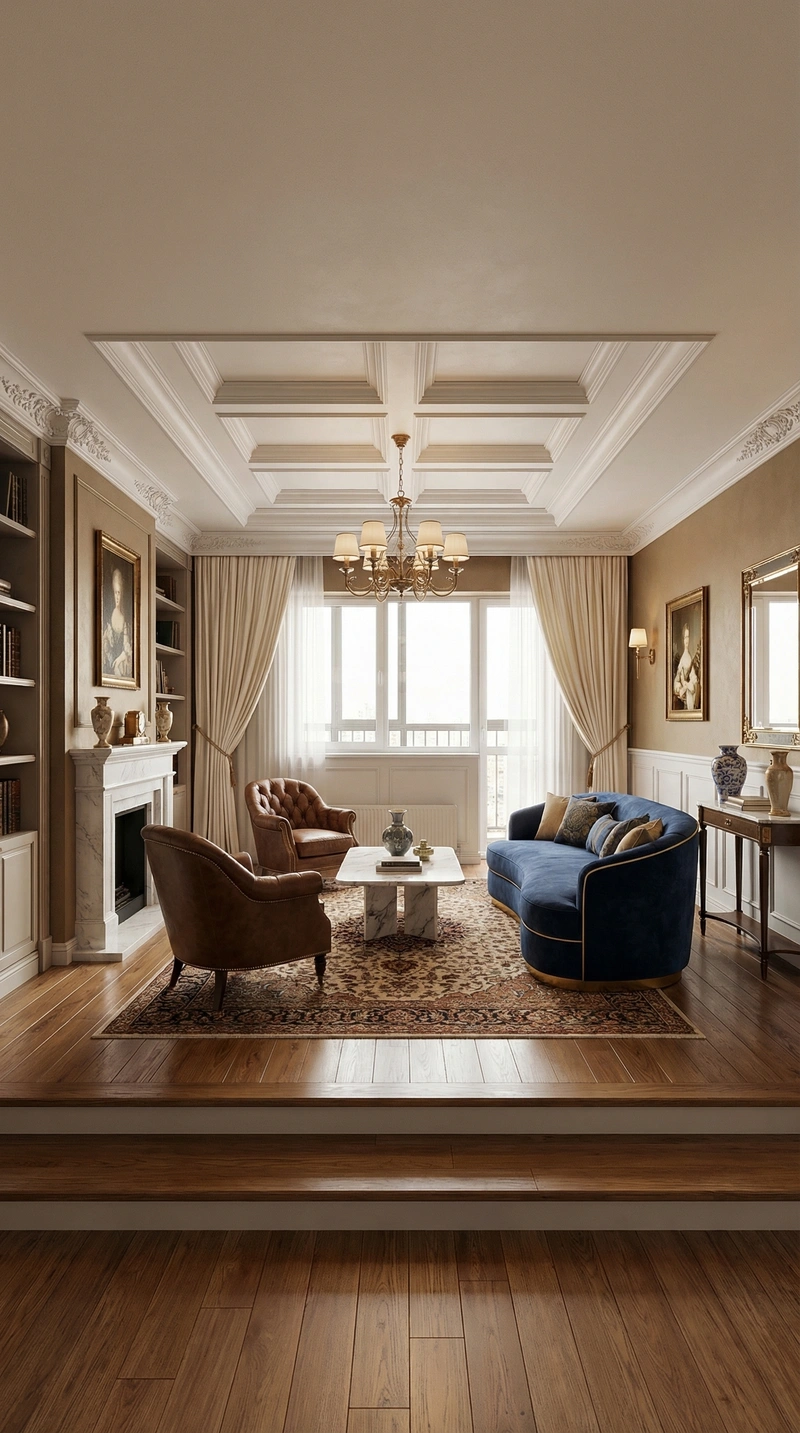 Дизайн интерьера в стиле Классика — Гостиная от нейросети RoomGPT
