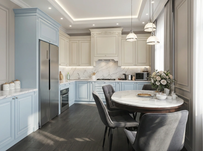 Дизайн интерьера в стиле Классика — Кухня от нейросети RoomGPT