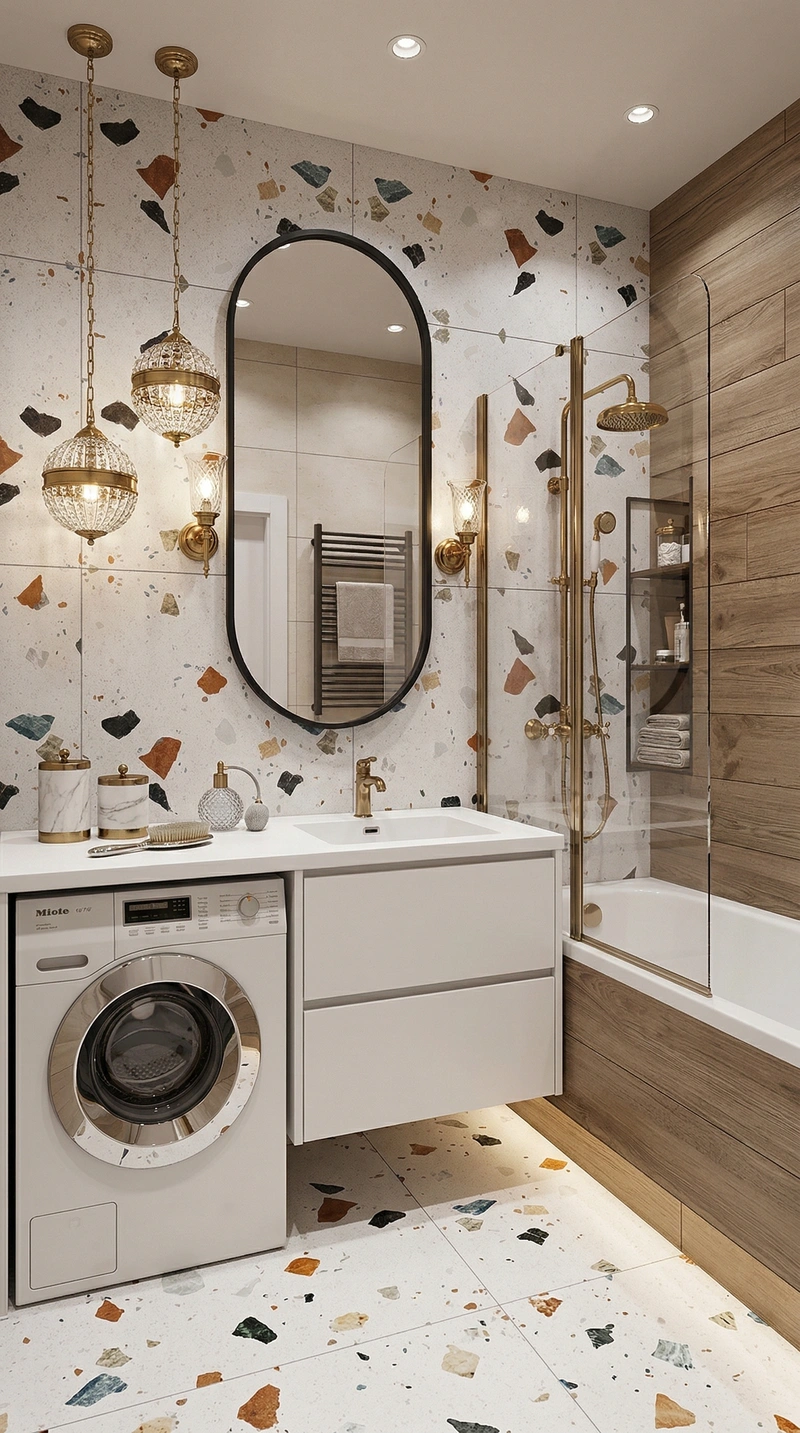 Дизайн ванной в стиле Классика — фото интерьера от нейросети RoomGPT