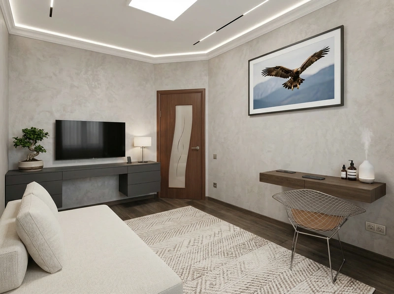 Дизайн интерьера в стиле Минимализм — Спальня от нейросети RoomGPT