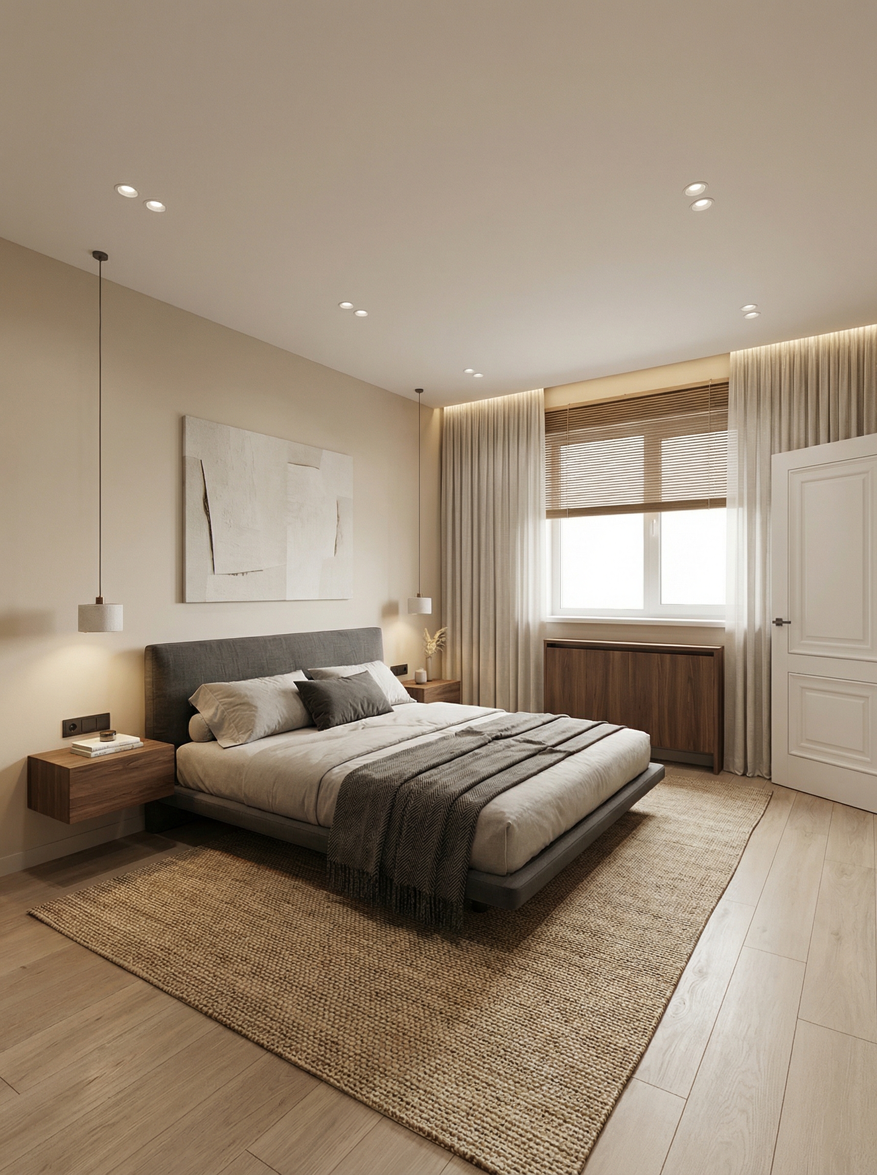 Дизайн спальни в стиле Минимализм — фото интерьера от нейросети RoomGPT