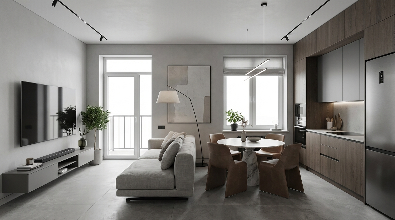 Дизайн кухни в стиле Минимализм — фото интерьера от нейросети RoomGPT