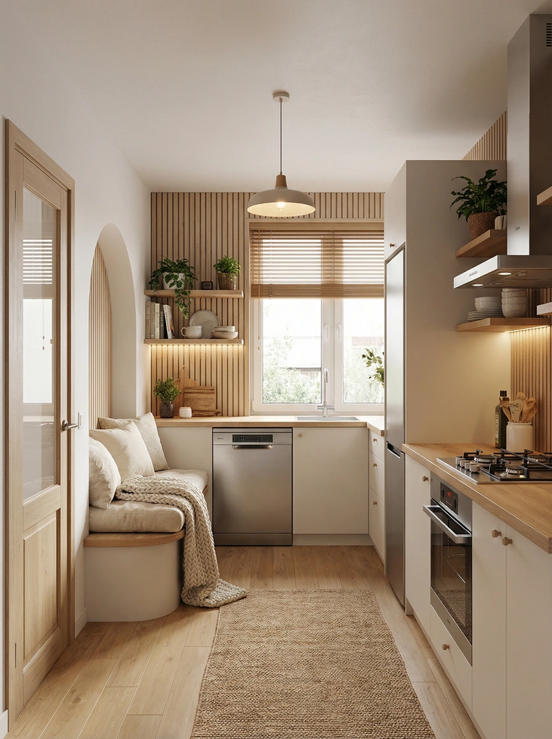 Дизайн интерьера в стиле Хюгге — Кухня от нейросети RoomGPT