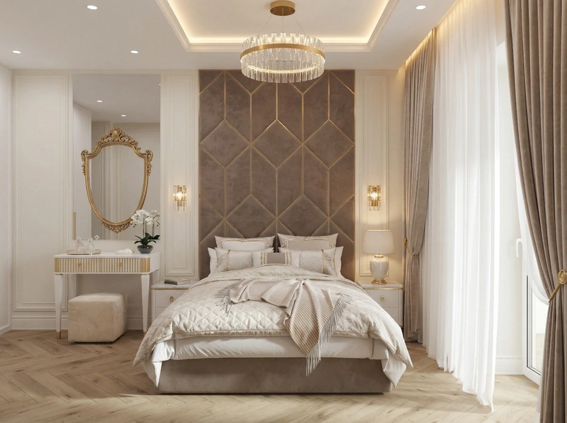 Дизайн спальни в стиле Классика — фото интерьера от нейросети RoomGPT