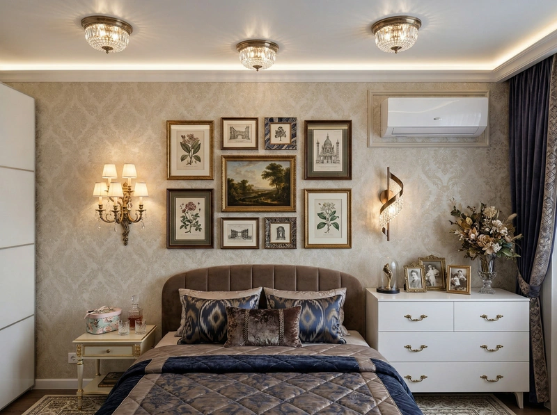 Дизайн спальни в стиле Классика — фото интерьера от нейросети RoomGPT
