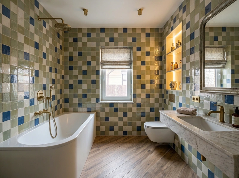 Дизайн ванной в стиле Эклектика — фото интерьера от нейросети RoomGPT