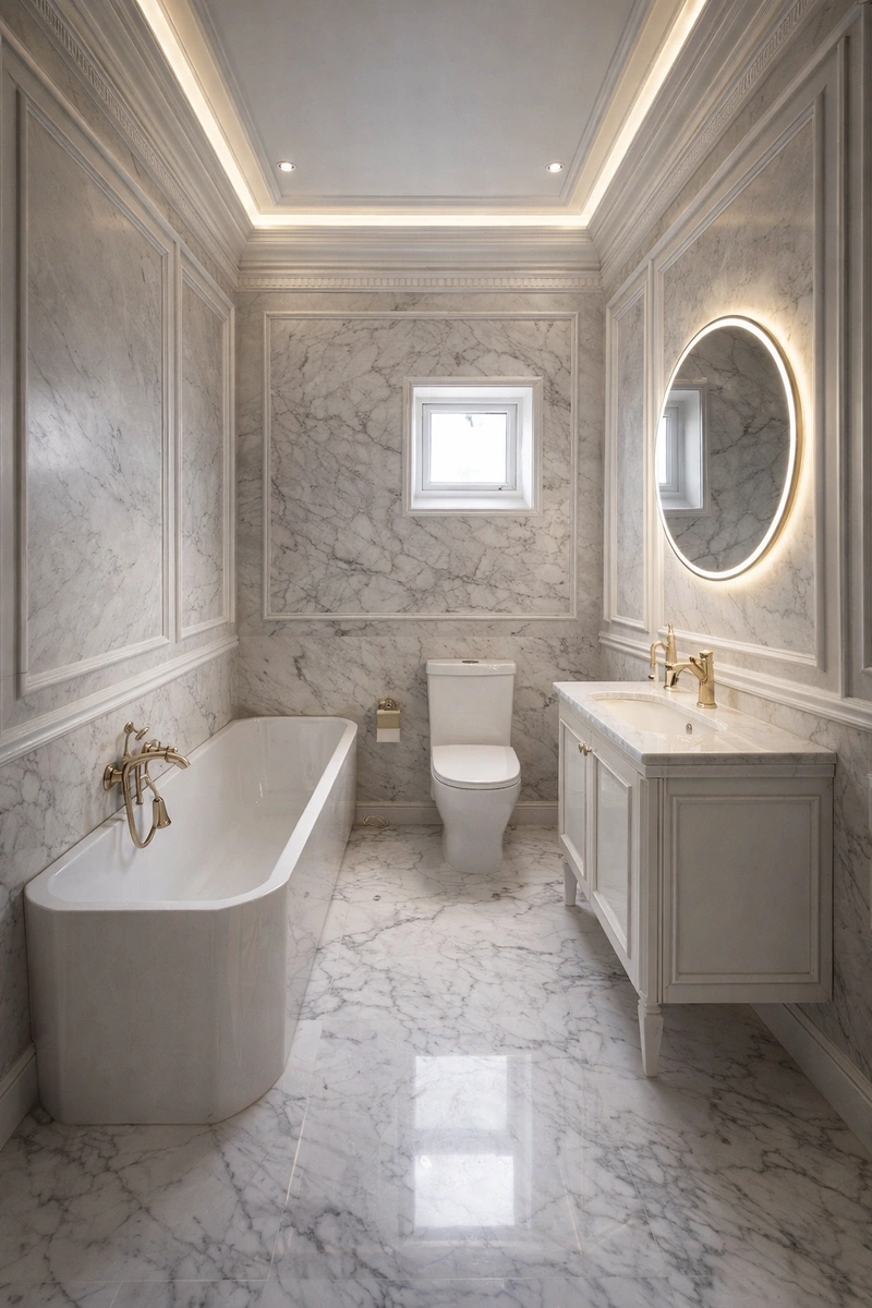 Дизайн интерьера в стиле Классика — Ванная от нейросети RoomGPT