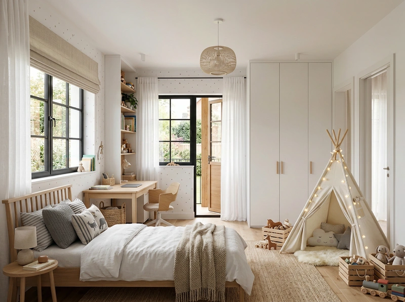 Дизайн интерьера в стиле Хюгге — Детская от нейросети RoomGPT
